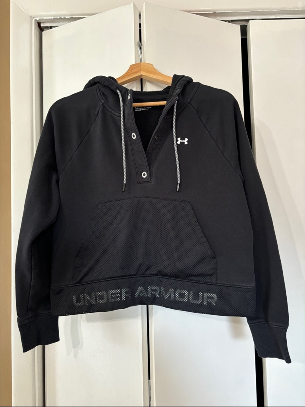 Under Armour Black Hooded Pullover with Logo